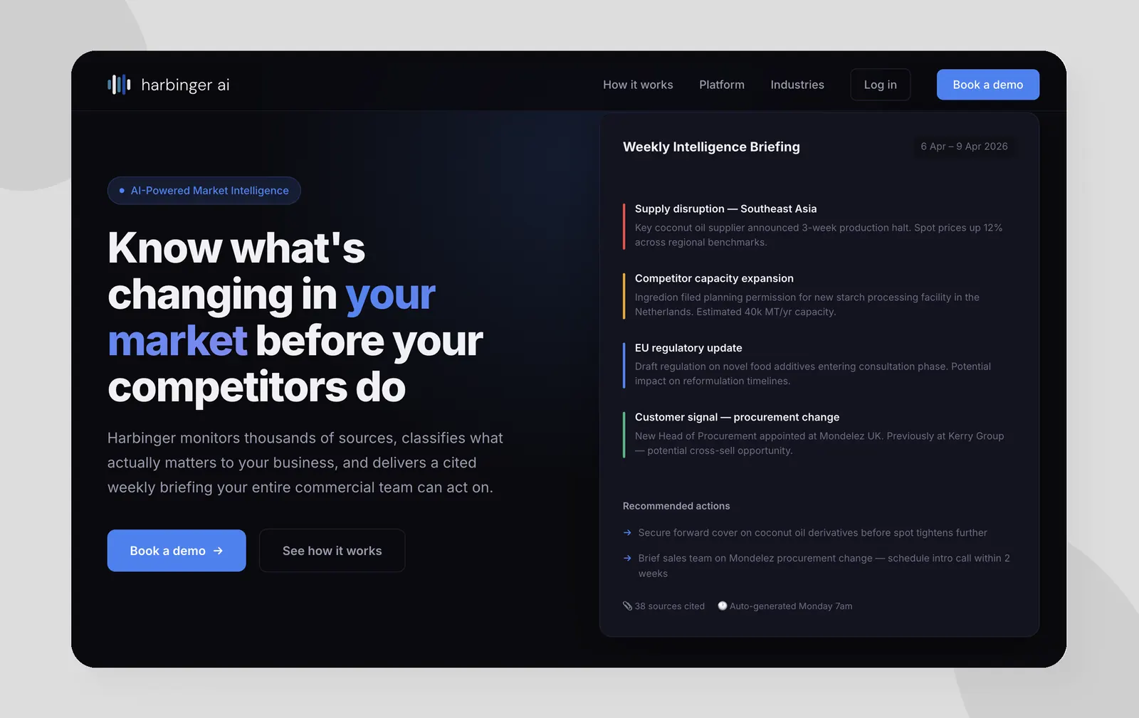 Harbinger AI platform interface
